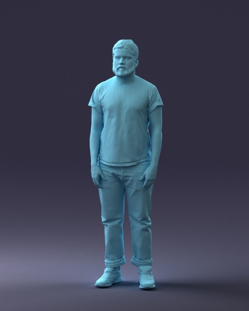 000127 Bearded Man in Graphic TShirt 0521 3D model_79