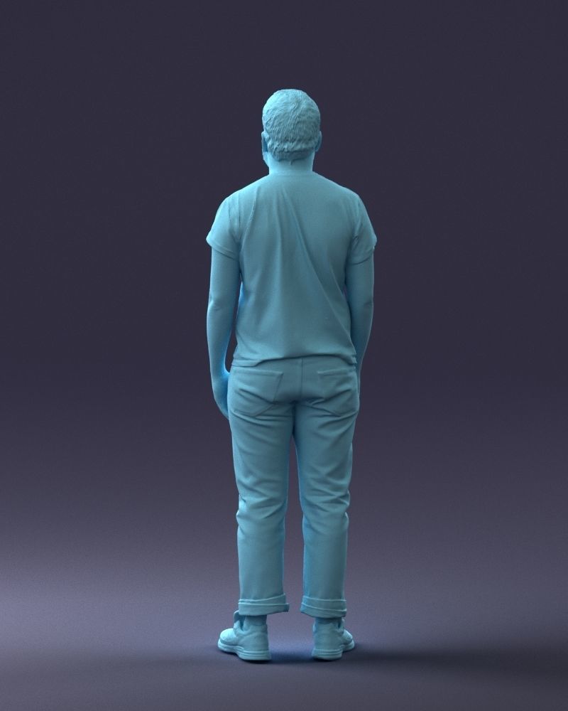 000127 Bearded Man in Graphic TShirt 0521 3D model_46