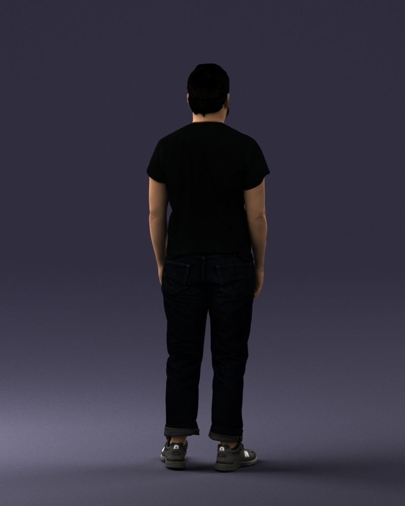 000127 Bearded Man in Graphic TShirt 0521 3D model_42