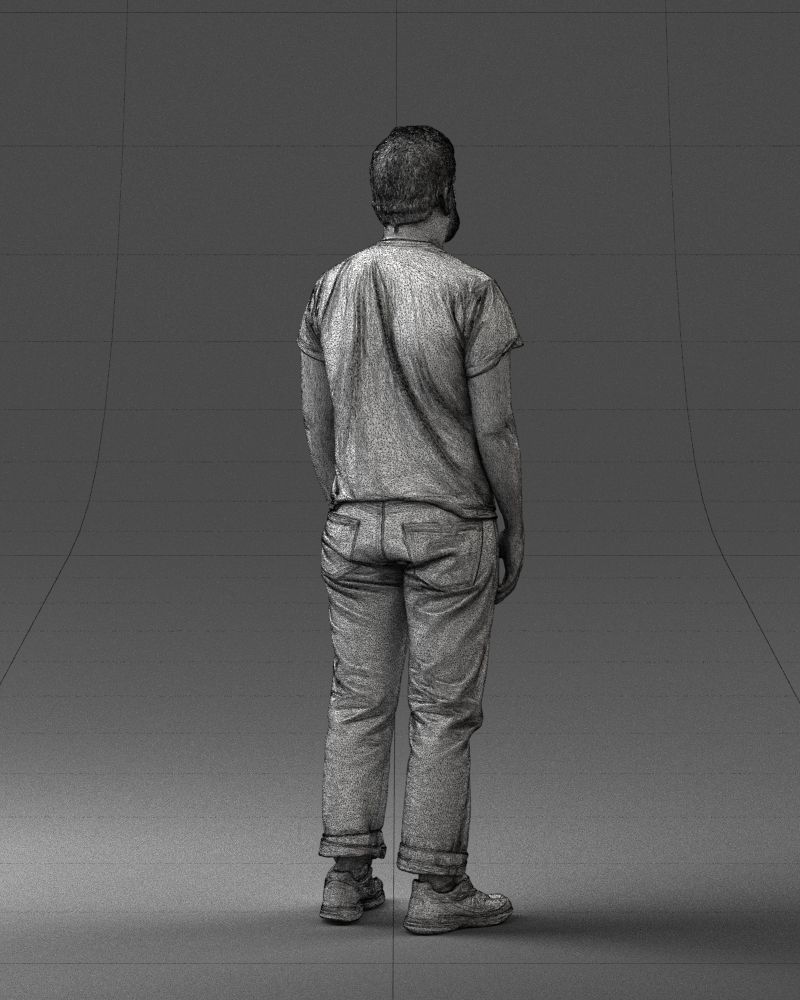 000127 Bearded Man in Graphic TShirt 0521 3D model_41