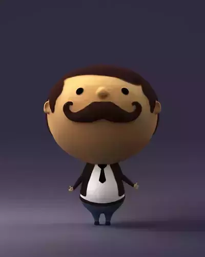 000373 Cartoon Gentleman Character