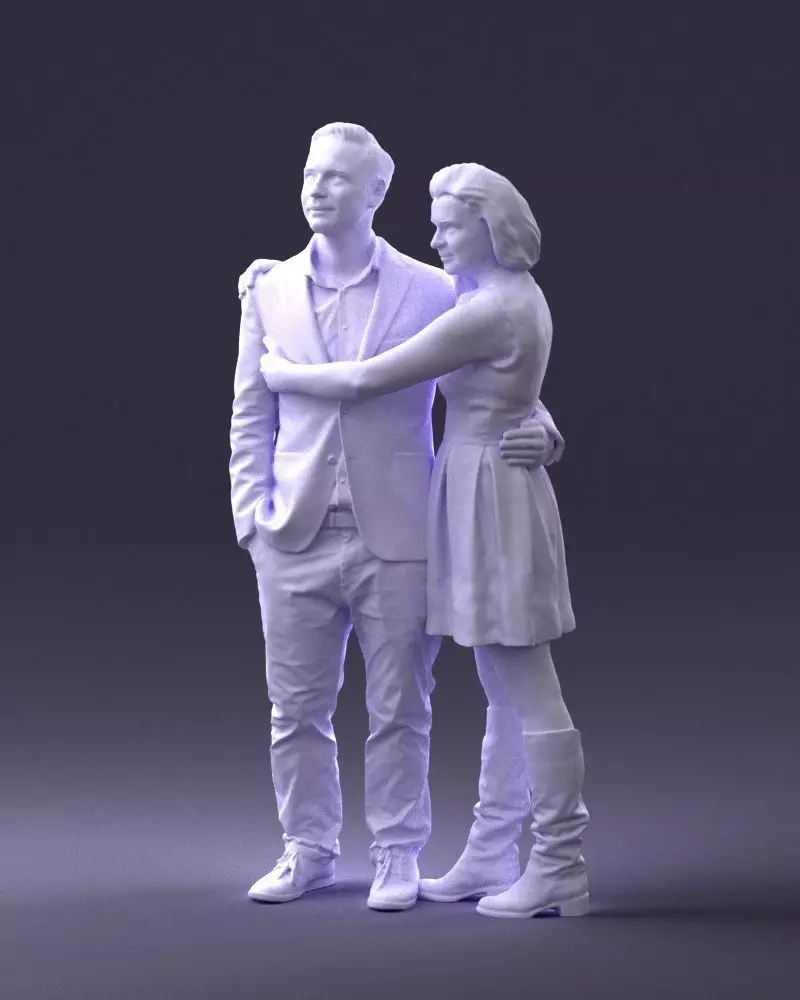 000346 Couple in Casual Outfit 3dp 3D print model_6