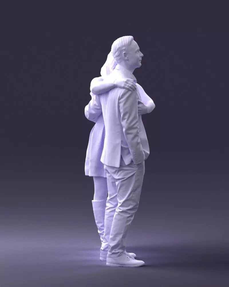 000346 Couple in Casual Outfit 3dp 3D print model_3