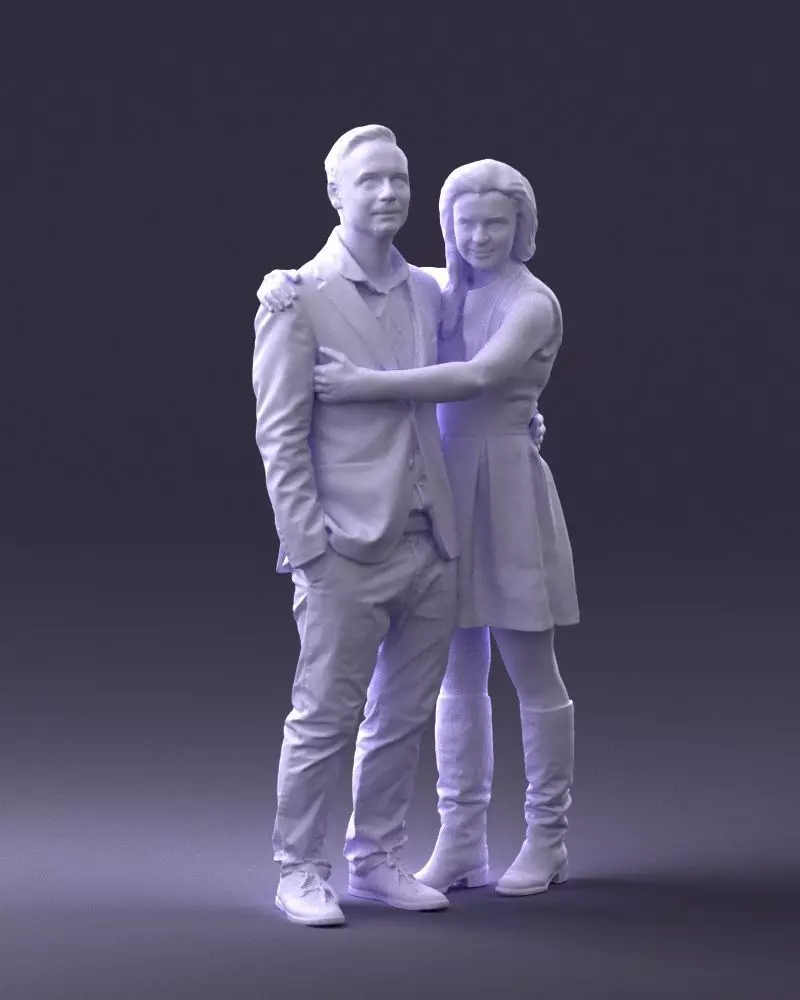 000346 Couple in Casual Outfit 3dp 3D print model_2
