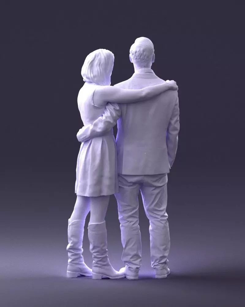 000346 Couple in Casual Outfit 3dp 3D print model_4