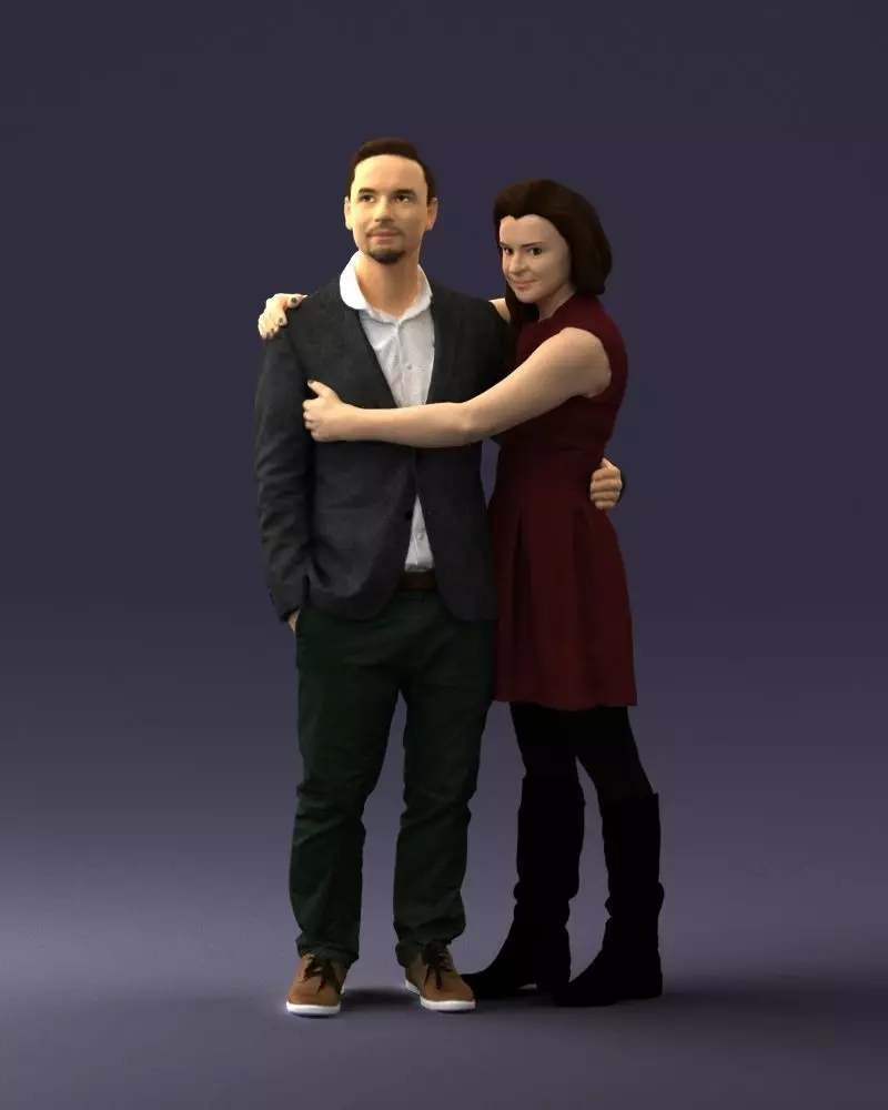 000346 Couple in Casual Outfit 3dp 3D print model_7