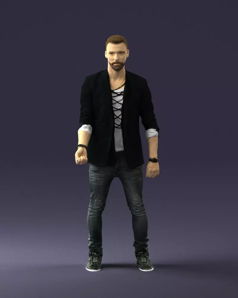 000556 Confident Casual Man Modern Character 3D Print Ready 3D print model