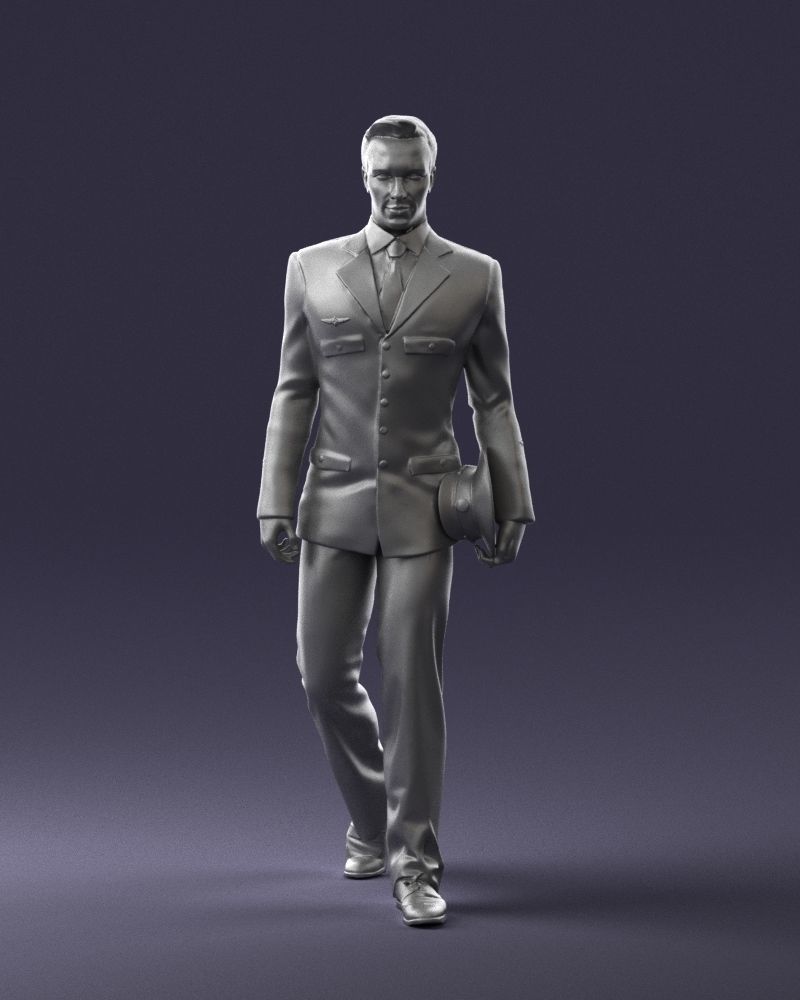Male pilot in uniform 0296 3D Print Ready 3D print model_1