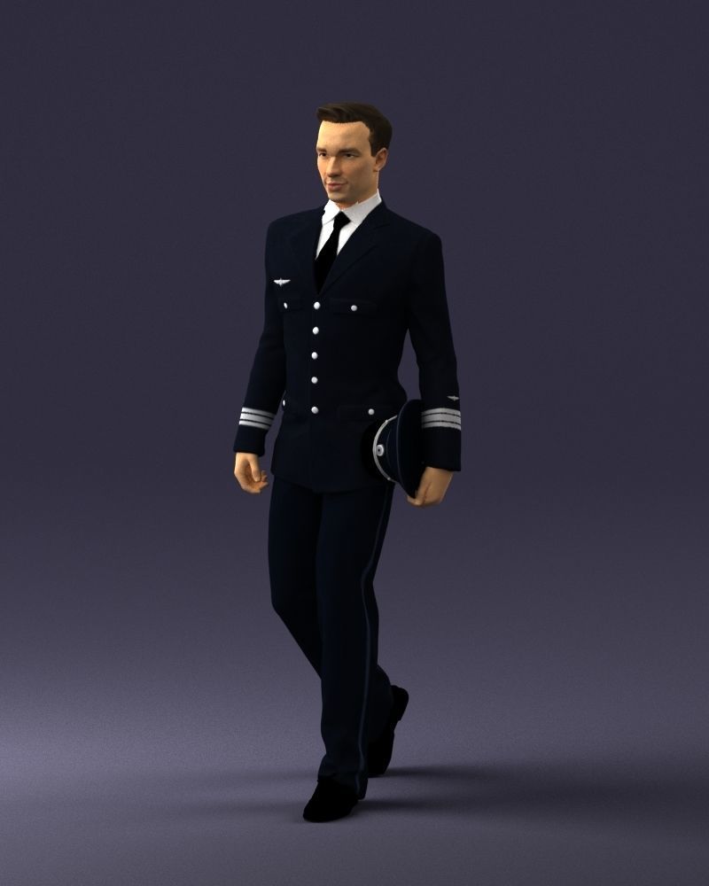 Male pilot in uniform 0296 3D Print Ready 3D print model_30