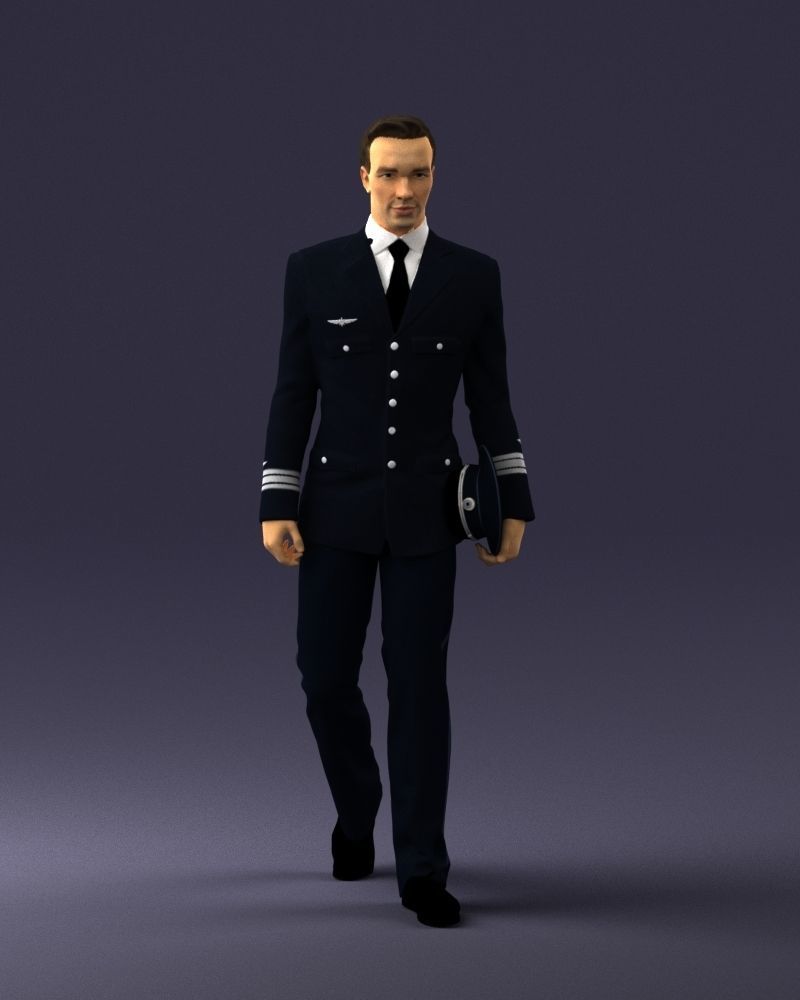 Male pilot in uniform 0296 3D Print Ready 3D print model_3