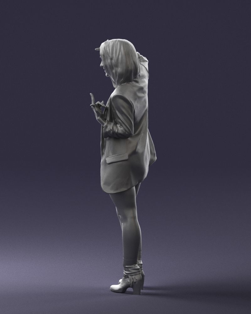 Woman in a black jacket and leggings 0253 3D model_25