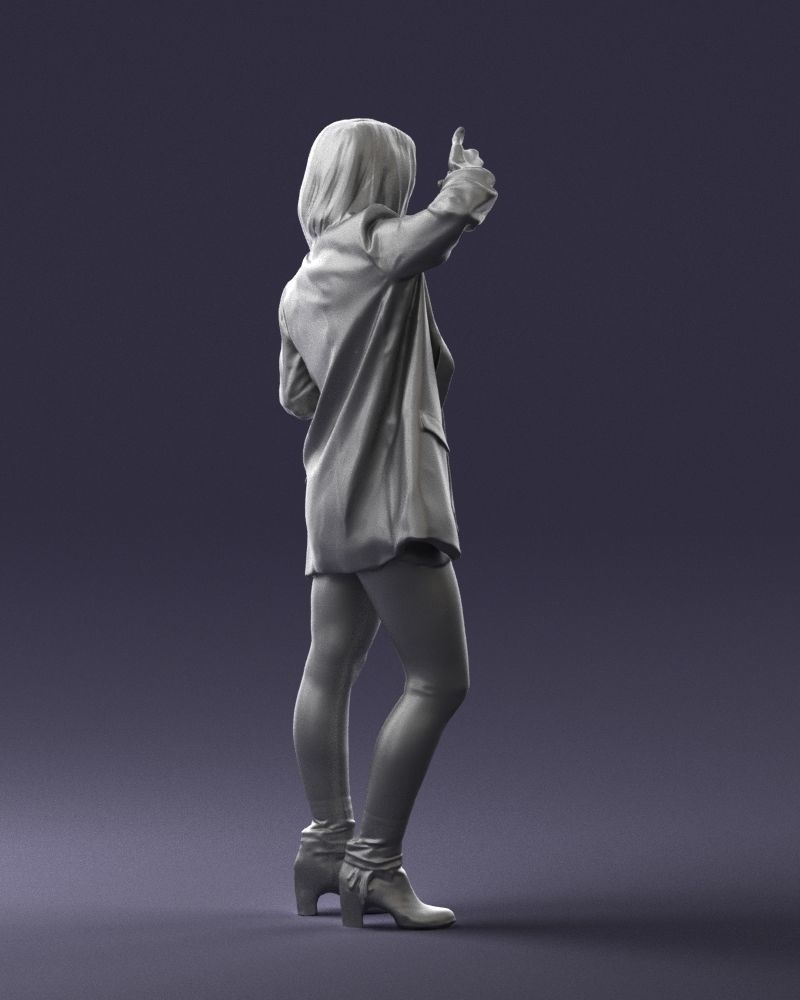 Woman in a black jacket and leggings 0253 3D model_16