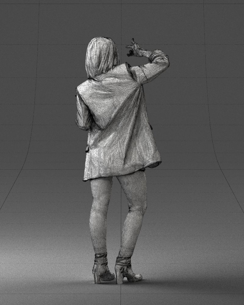 Woman in a black jacket and leggings 0253 3D model_20