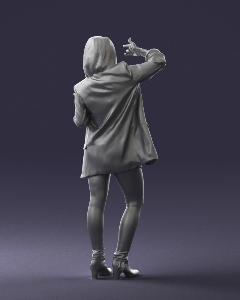 Woman in a black jacket and leggings 0253 3D model_19