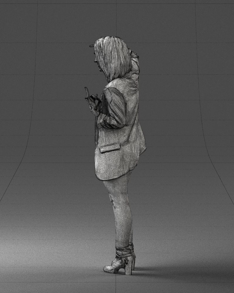 Woman in a black jacket and leggings 0253 3D model_26