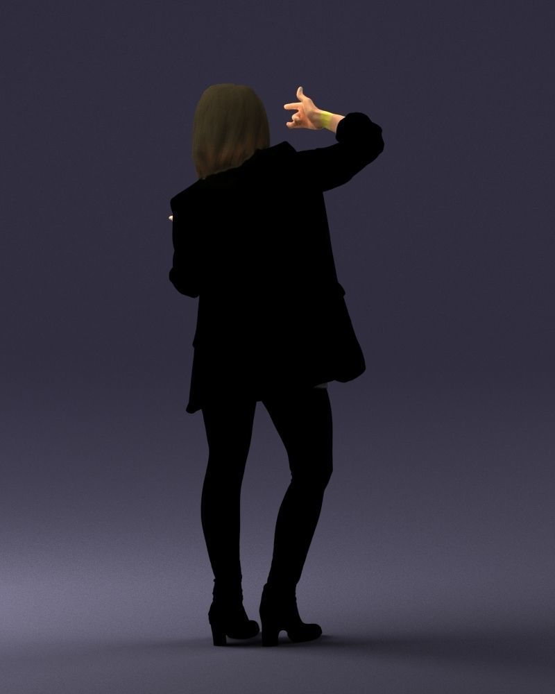 Woman in a black jacket and leggings 0253 3D model_18