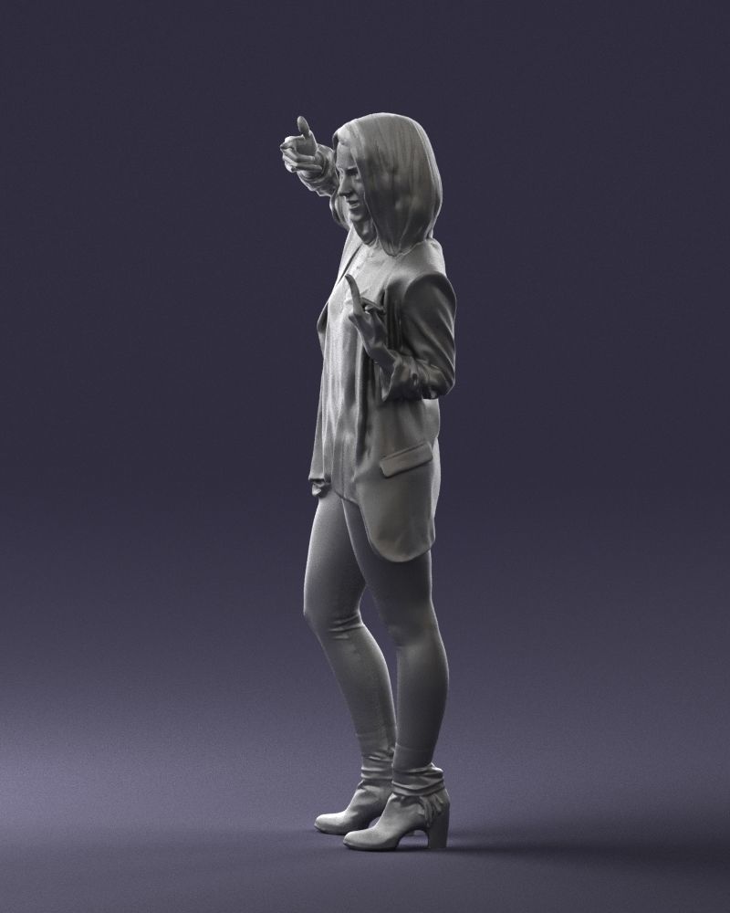 Woman in a black jacket and leggings 0253 3D model_28