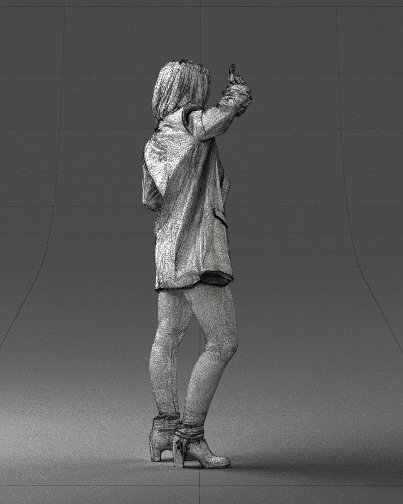 Woman in a black jacket and leggings 0253 3D model_17