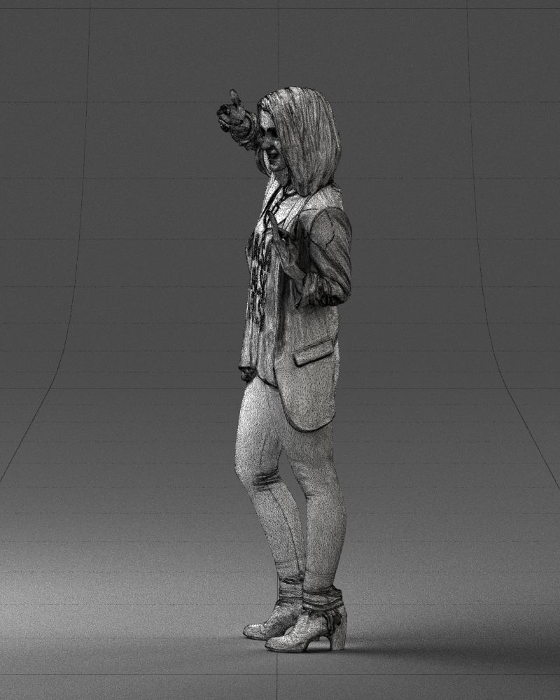 Woman in a black jacket and leggings 0253 3D model_29