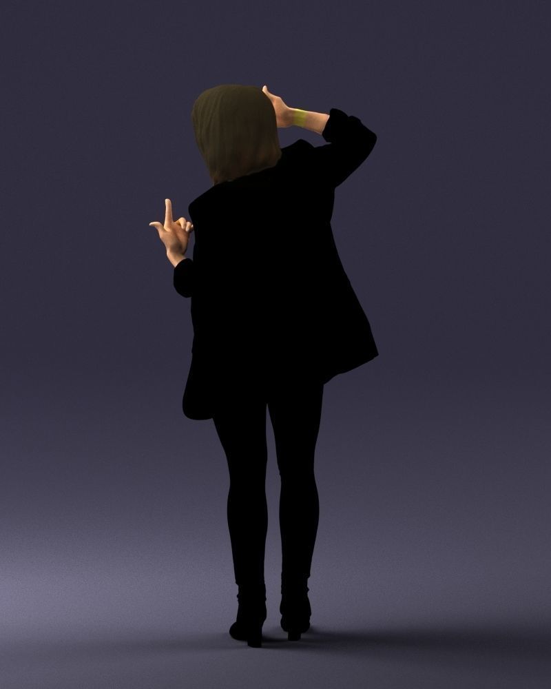 Woman in a black jacket and leggings 0253 3D model_21
