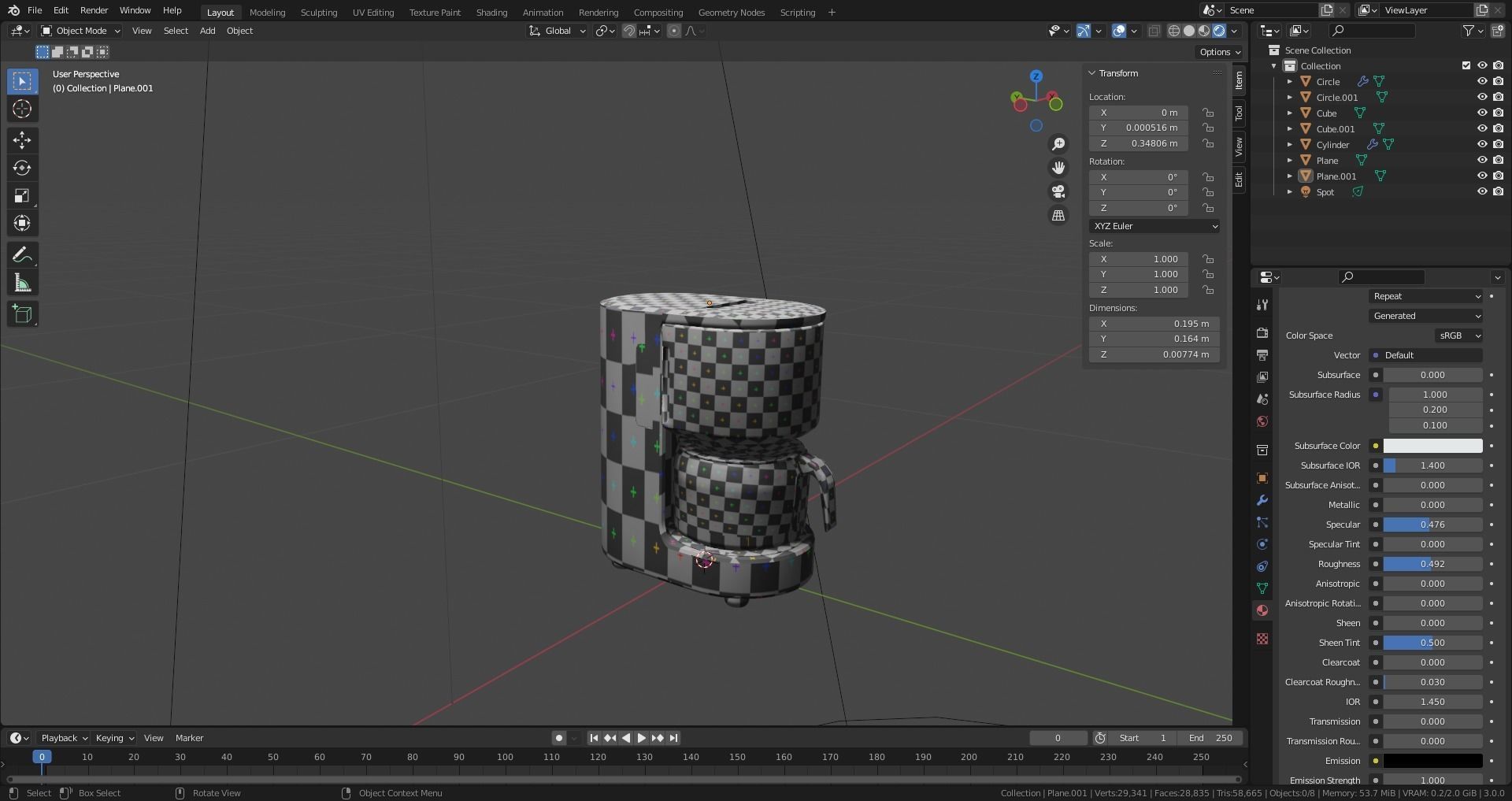Coffee Machine Braun KF3100 Low-poly 3D model_2