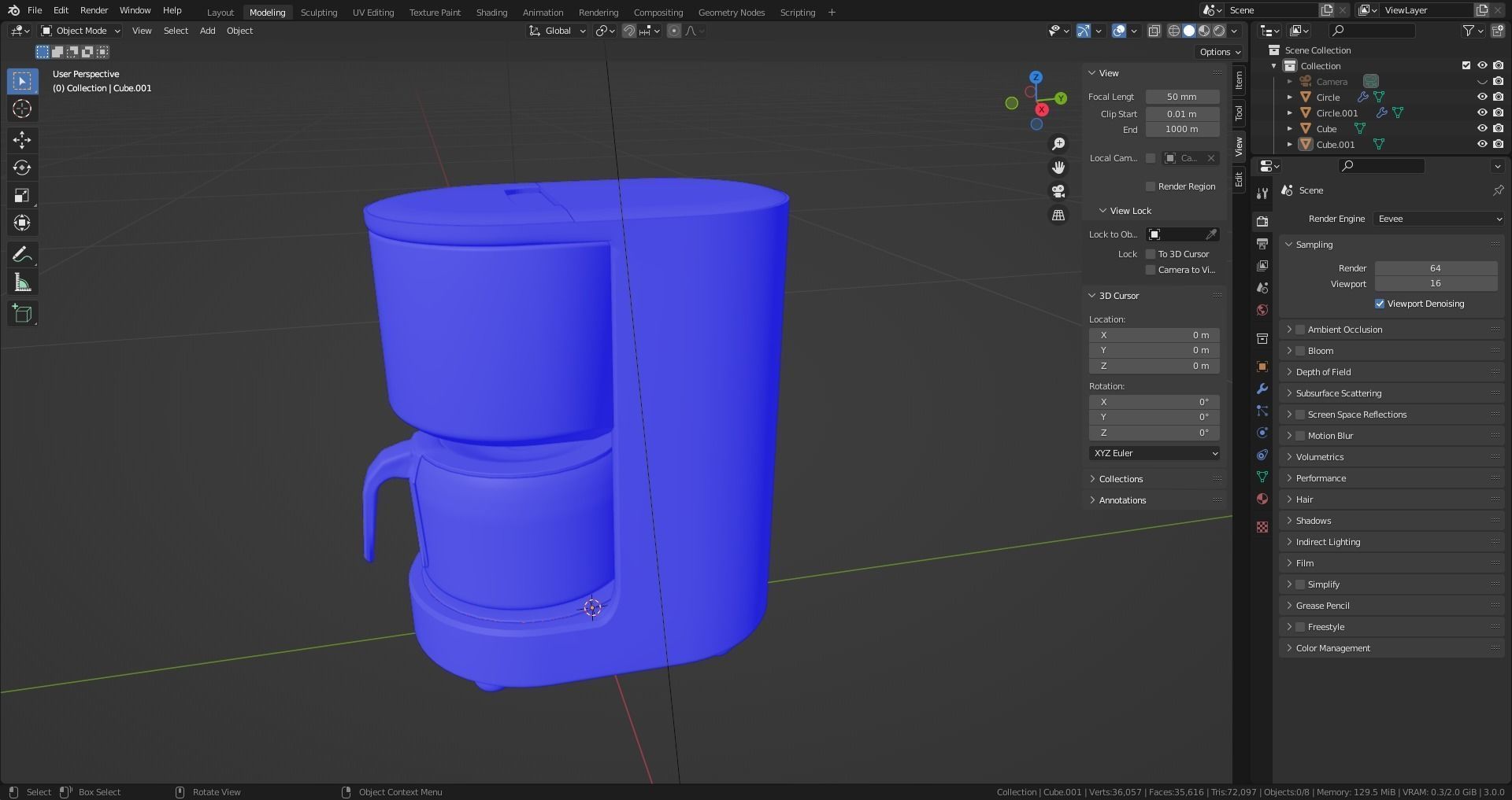 Coffee Machine Braun KF3100 Low-poly 3D model_6