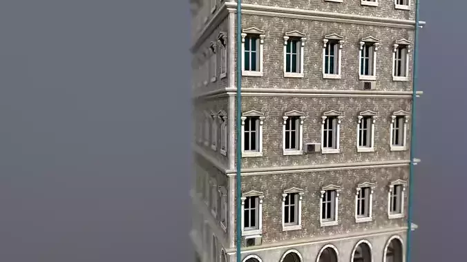 the facade of the building