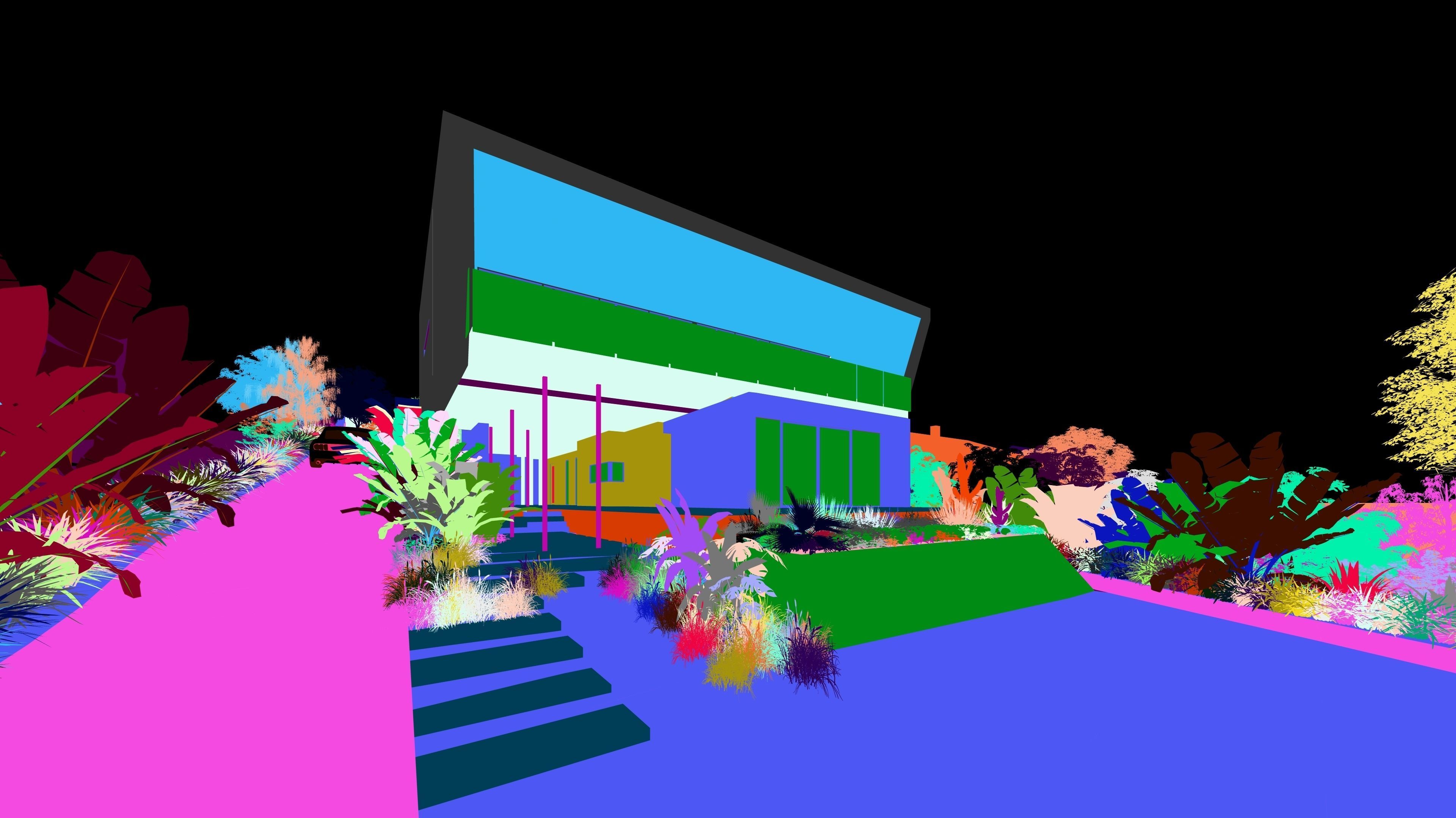 3D Modelling and Lumion 9 Scene RBeach House Complex Low-poly 3D model_5