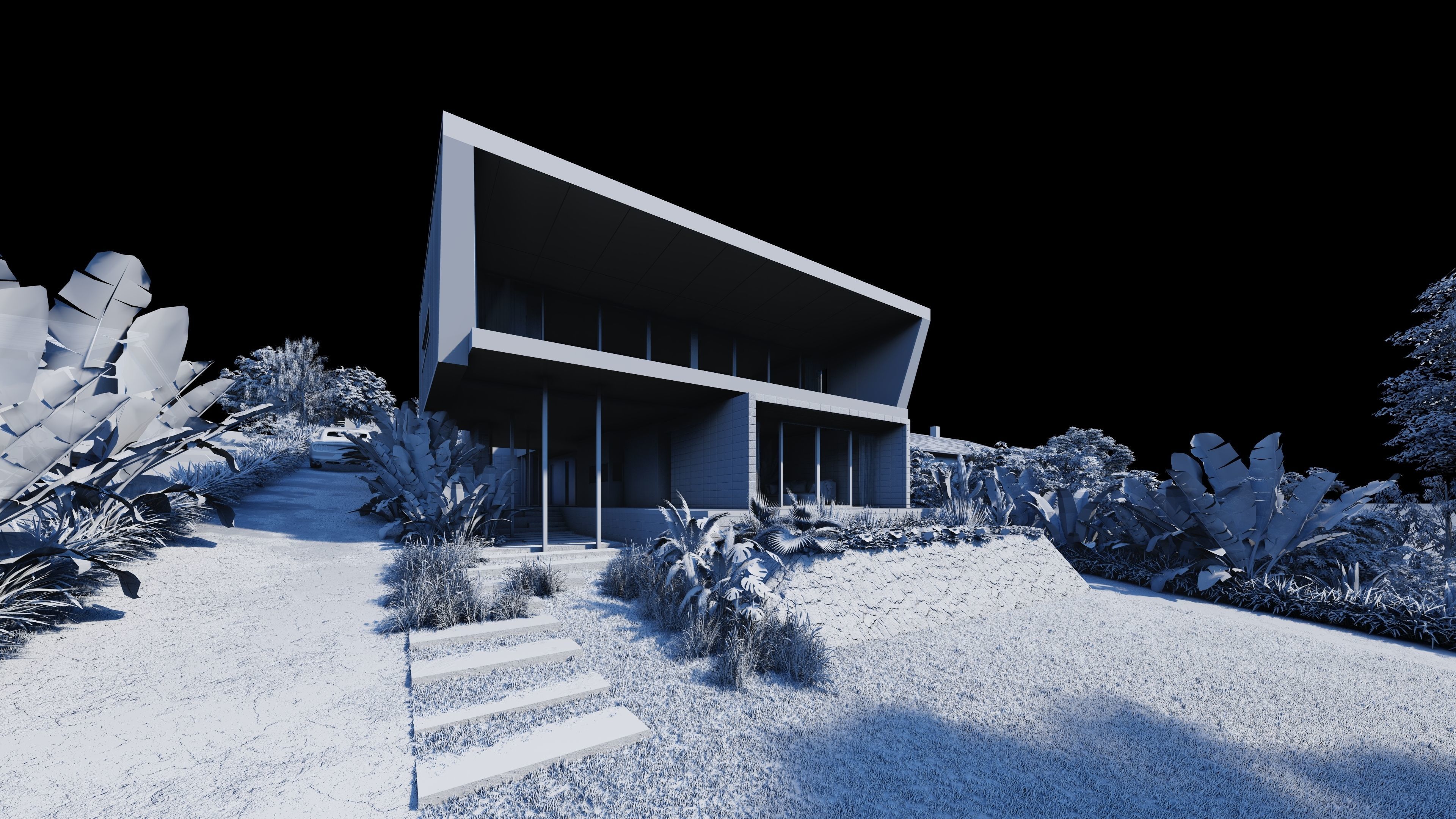 3D Modelling and Lumion 9 Scene RBeach House Complex Low-poly 3D model_4