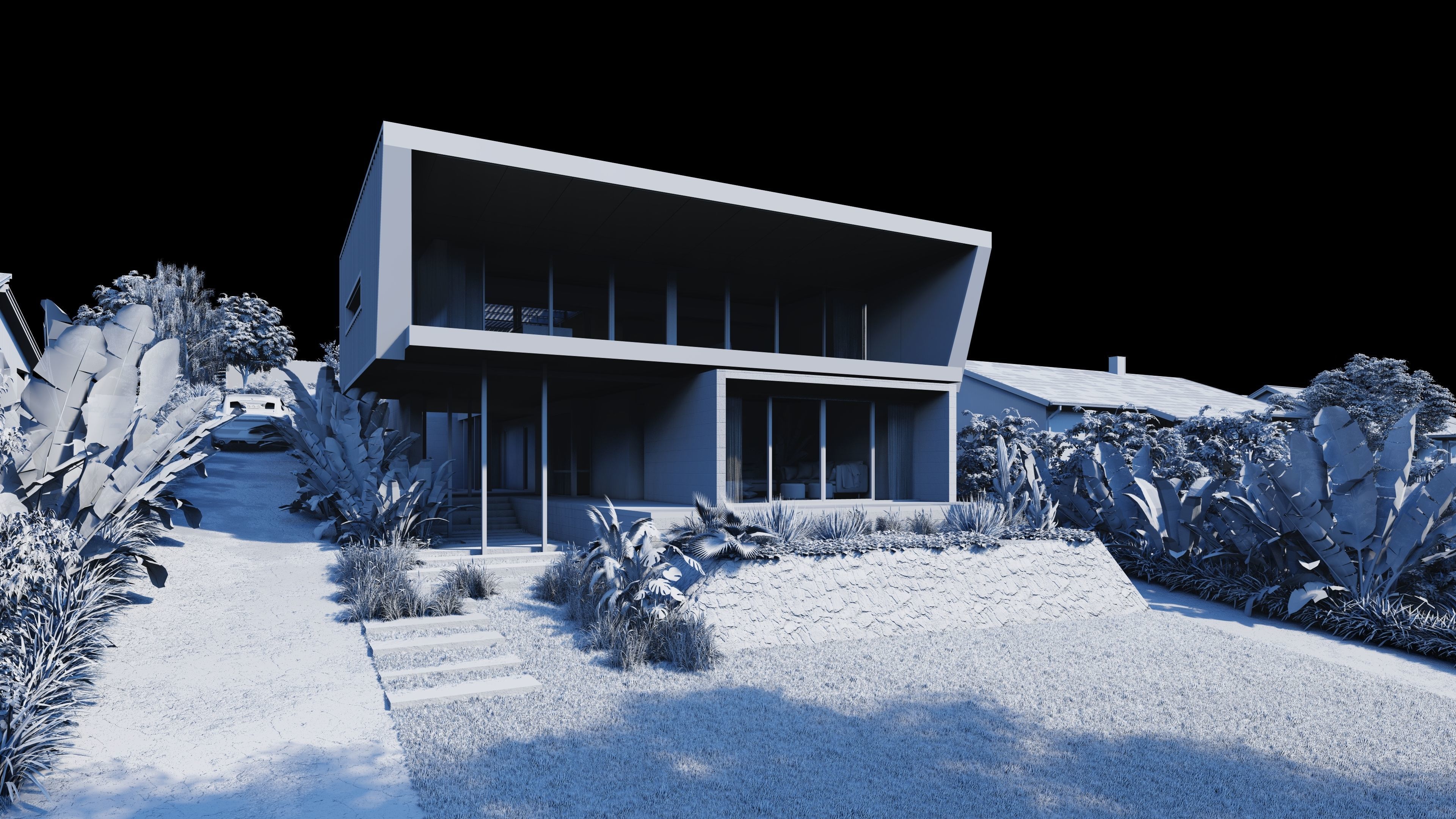 3D Modelling and Lumion 9 Scene RBeach House Complex Low-poly 3D model_2