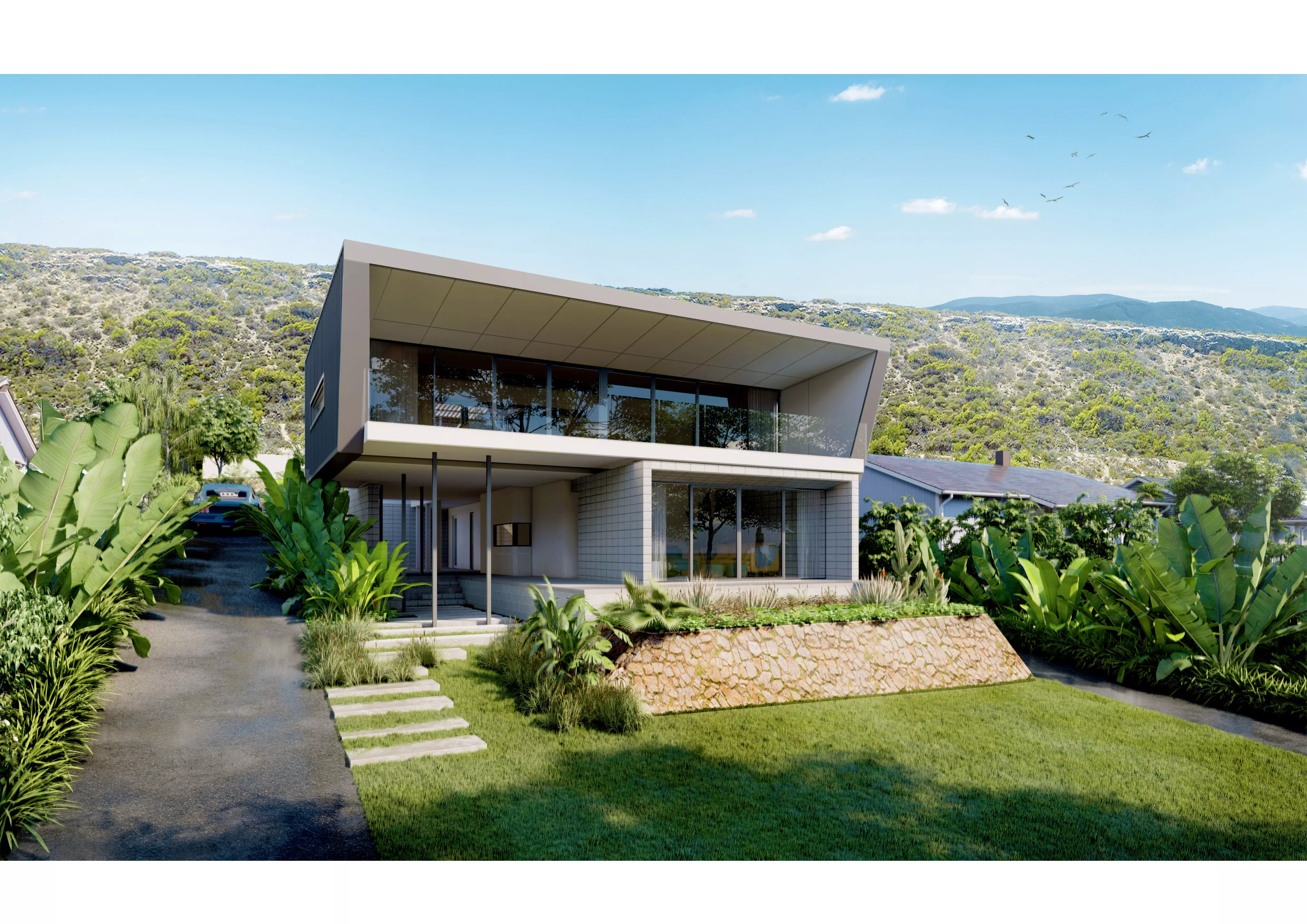 3D Modelling and Lumion 9 Scene RBeach House Complex Low-poly 3D model_0