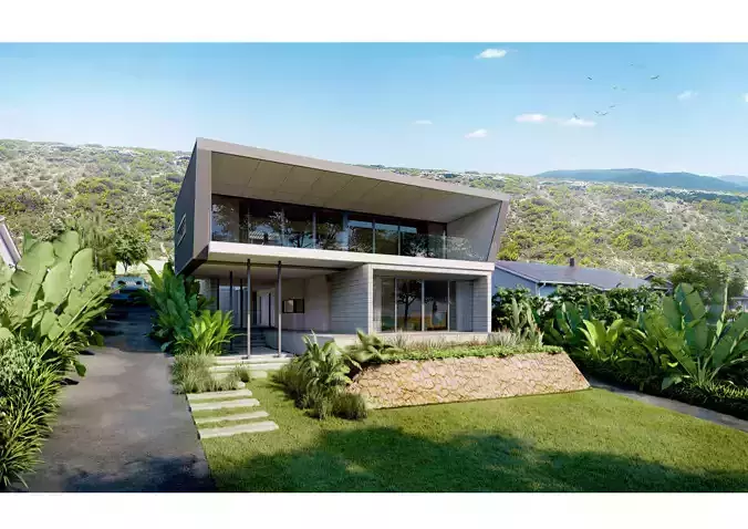 3D Modelling and Lumion 9 Scene RBeach House Complex Low-poly 3D model