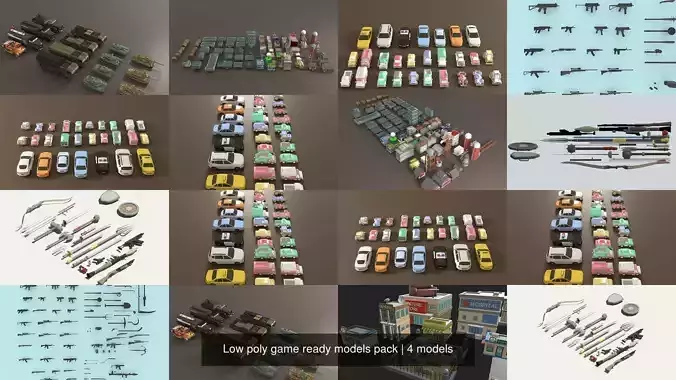 Low poly game ready models pack 3D Model Collection