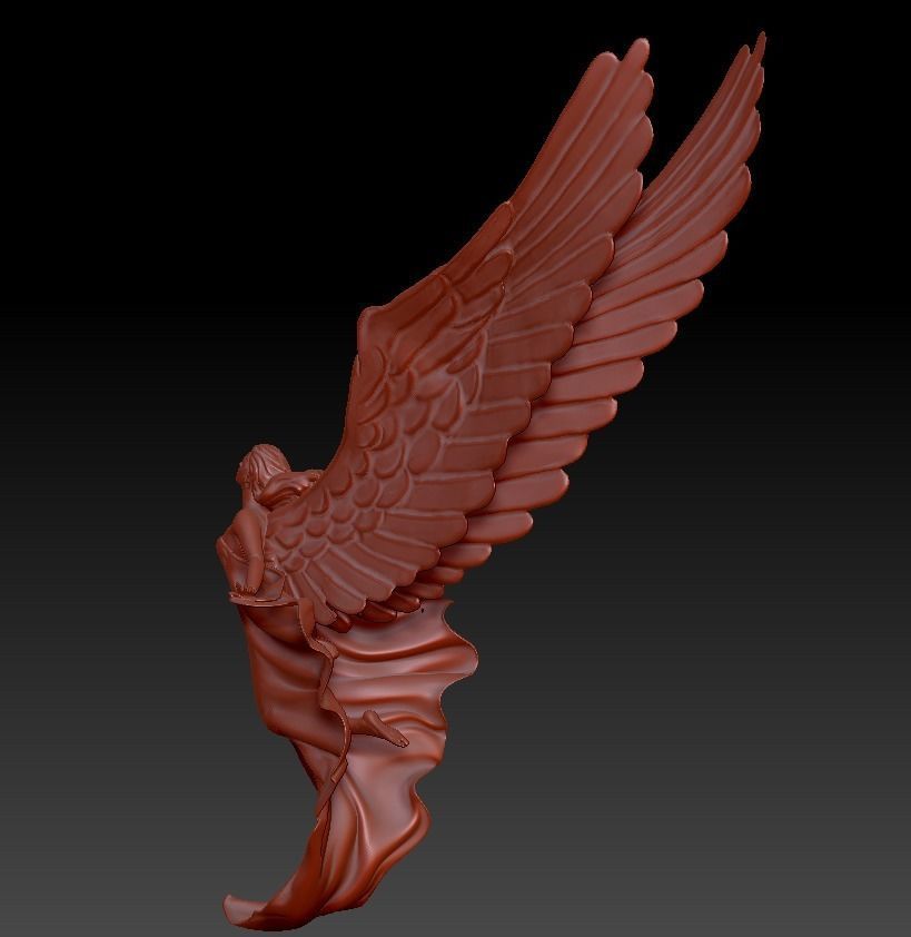 angel statue of with wings 3D print model_3