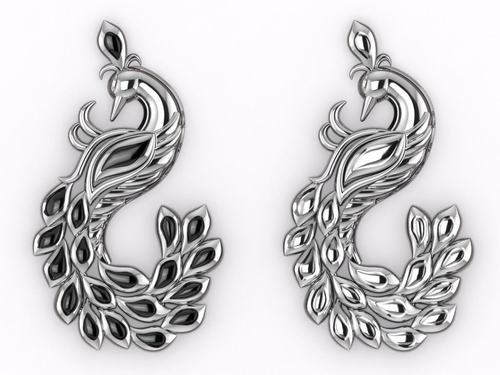 Peacock pendant 3D print model_13