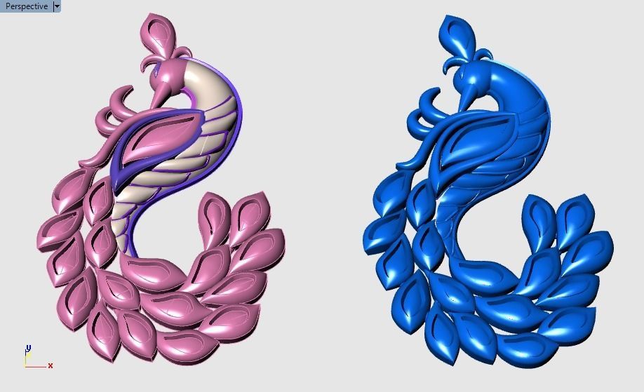 Peacock pendant 3D print model_19