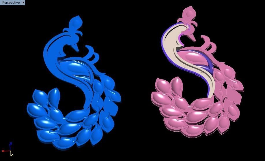 Peacock pendant 3D print model_17