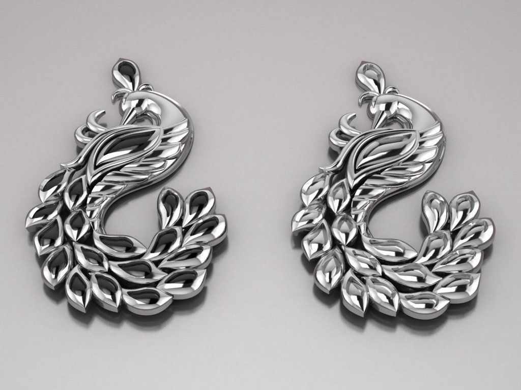 Peacock pendant 3D print model_14