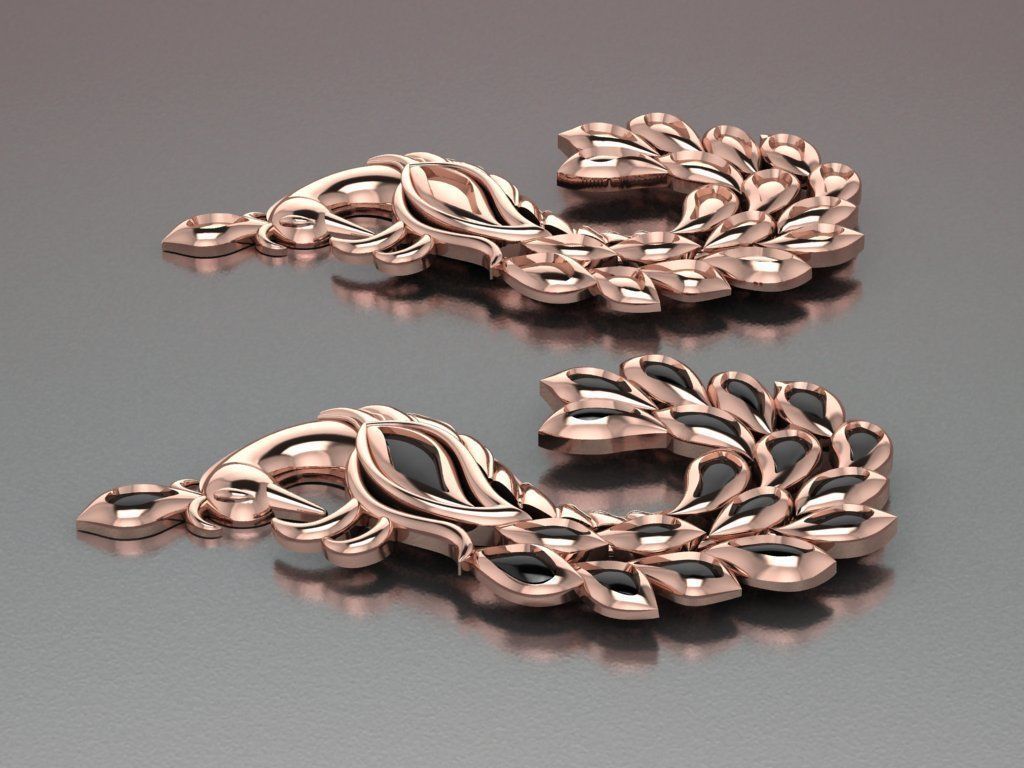 Peacock pendant 3D print model_4