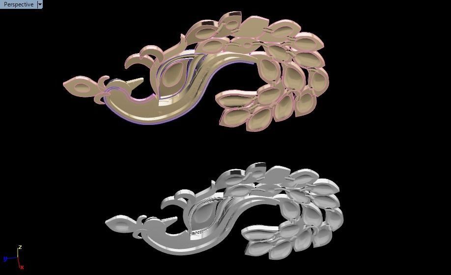 Peacock pendant 3D print model_22