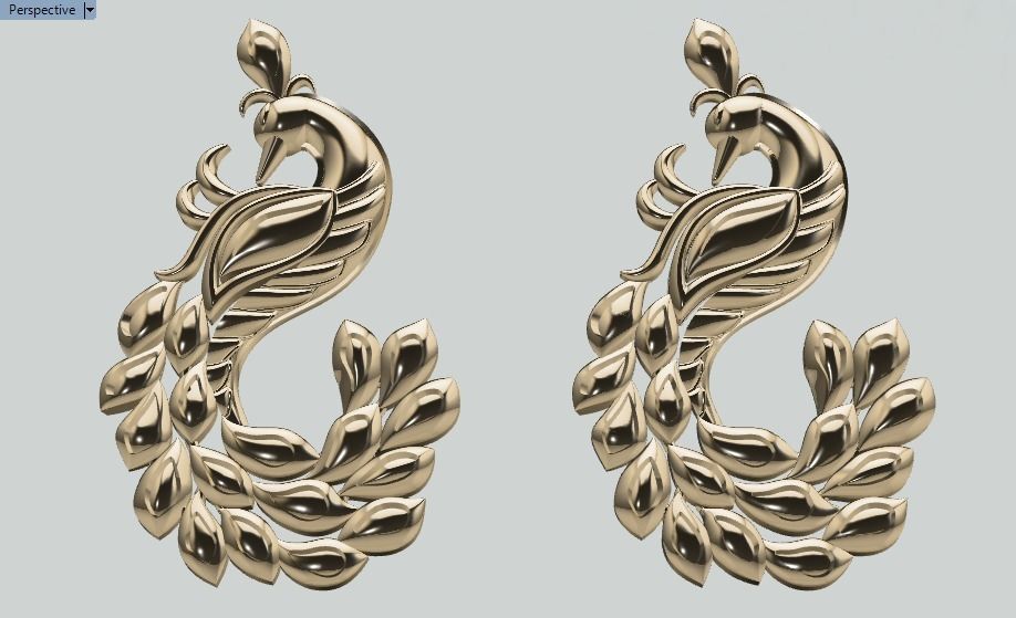 Peacock pendant 3D print model_16