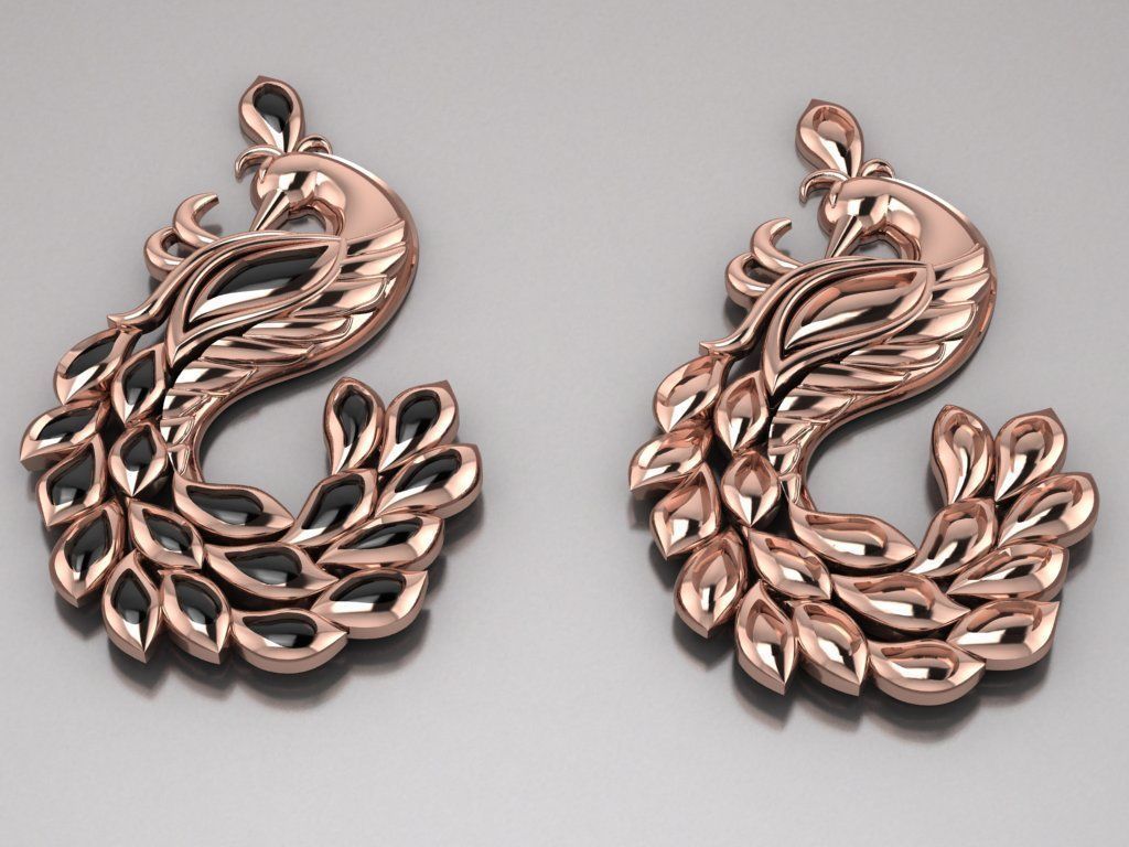 Peacock pendant 3D print model_30