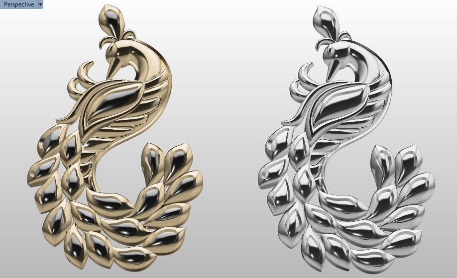 Peacock pendant 3D print model_20