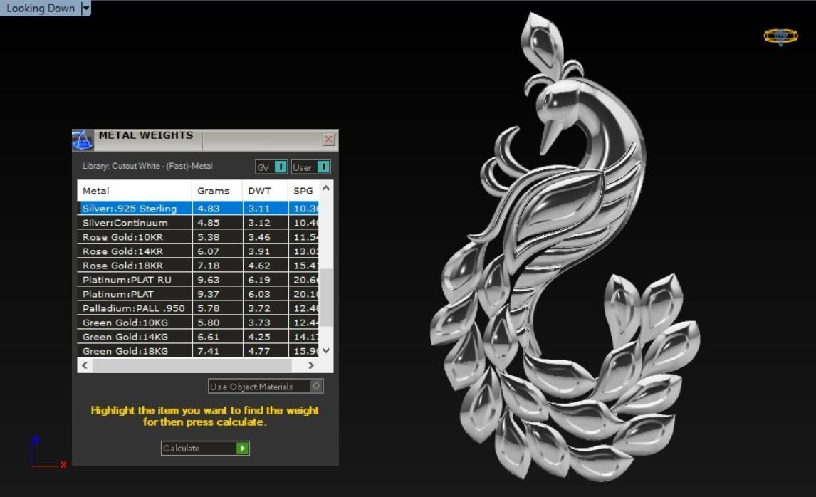 Peacock pendant 3D print model_11