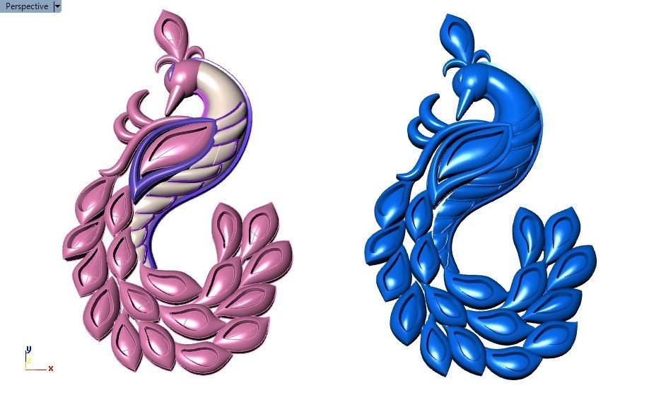 Peacock pendant 3D print model_15