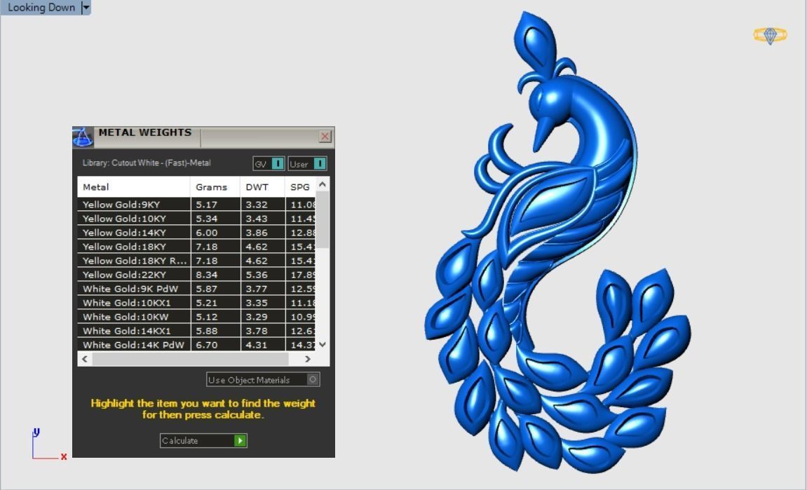 Peacock pendant 3D print model_10