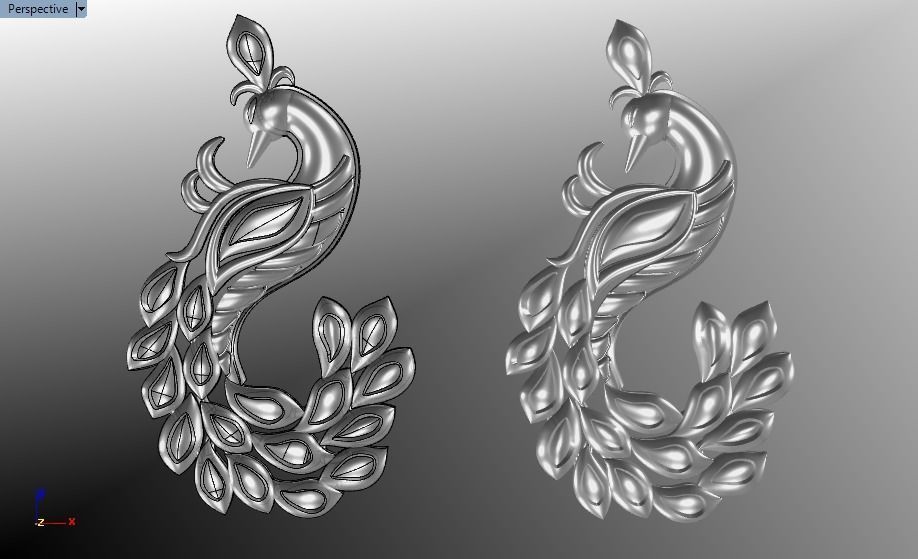 Peacock pendant 3D print model_24