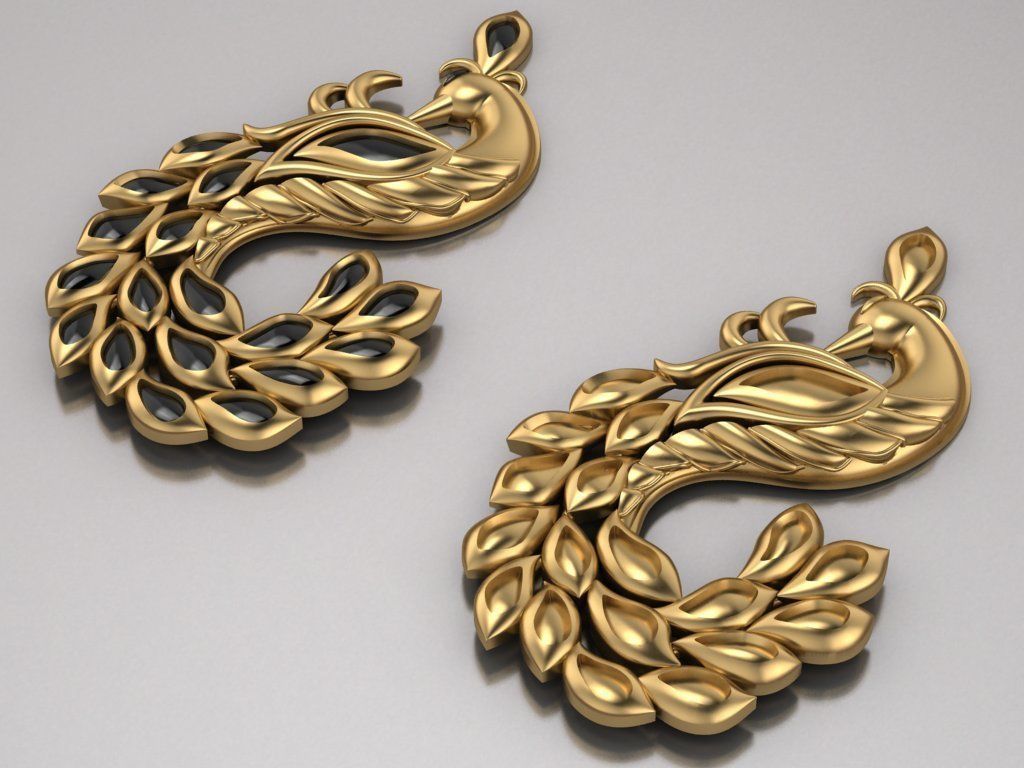 Peacock pendant 3D print model_28