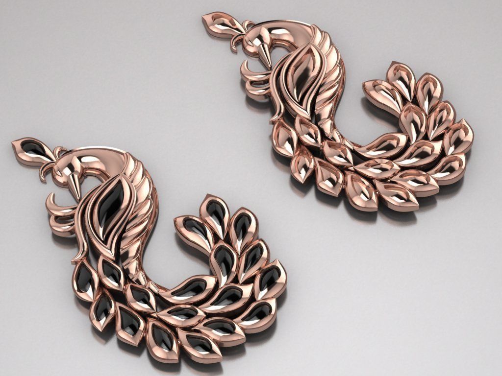 Peacock pendant 3D print model_3