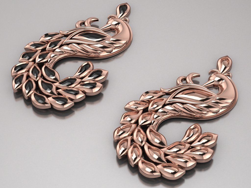 Peacock pendant 3D print model_29